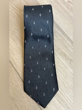 Etienne Aigner Black Tie with Small Diamond Motif